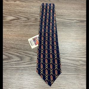 Cocktail Collection NWT Navy Gold & Red Check Tie